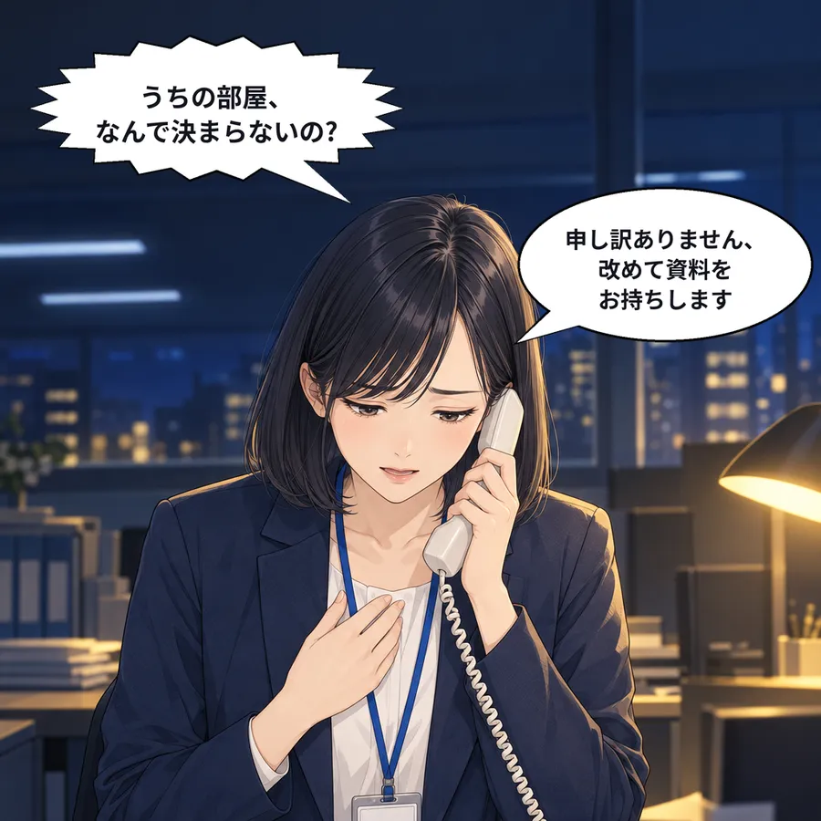 オーナーからの電話に頭を下げる森さん